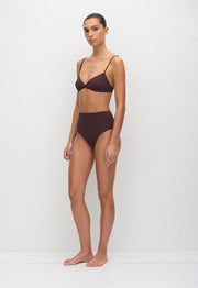 High Waist Brief - Aubergine Crinkle - Matteau